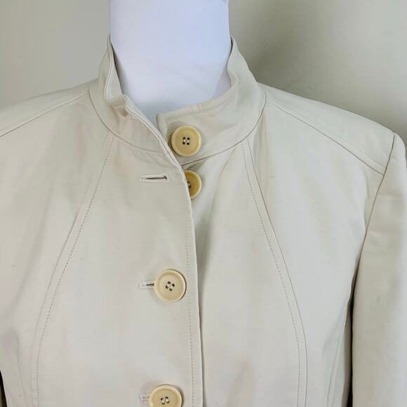 NEW Calvin Klein Size 12 Women's Cotton Blend Blazer jacket Beige Career - Picture 5 of 13